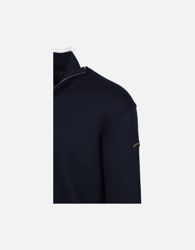 Half Zip Knitwear Navy & Cream