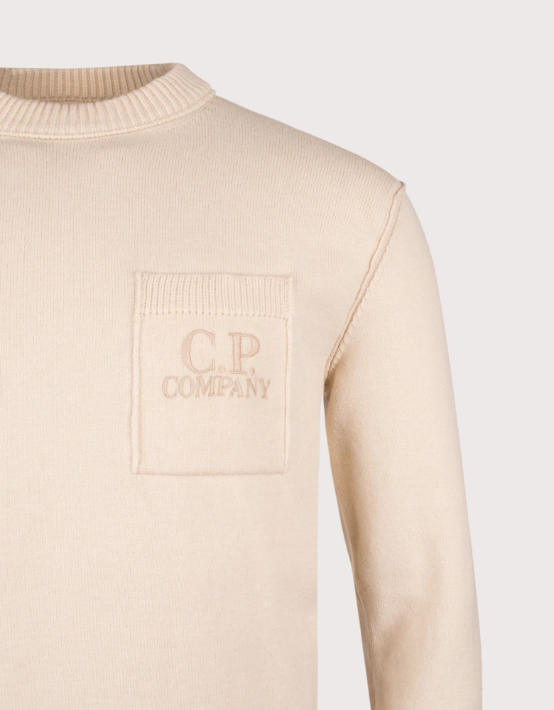 Knitted Crewneck Pocket Sweatshirt