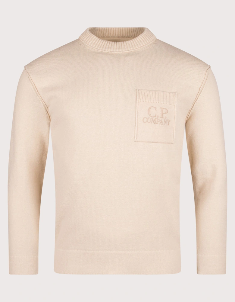 Knitted Crewneck Pocket Sweatshirt