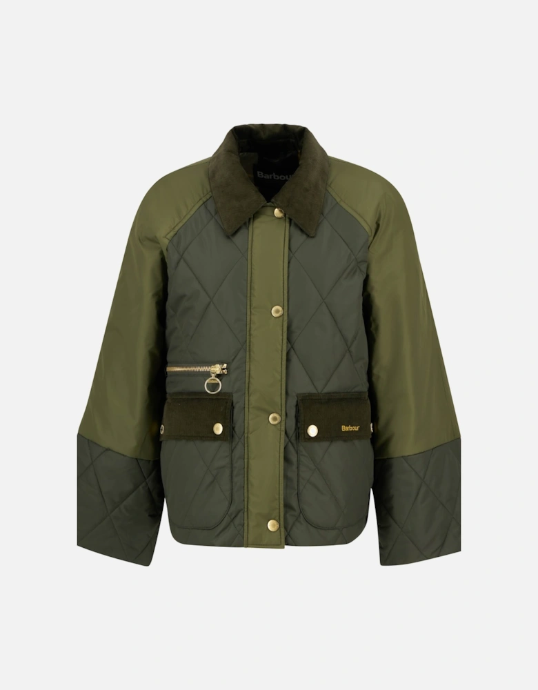 Martha Womens Quilted Jacket - Olive/Dark Moss/Ancient Tartan