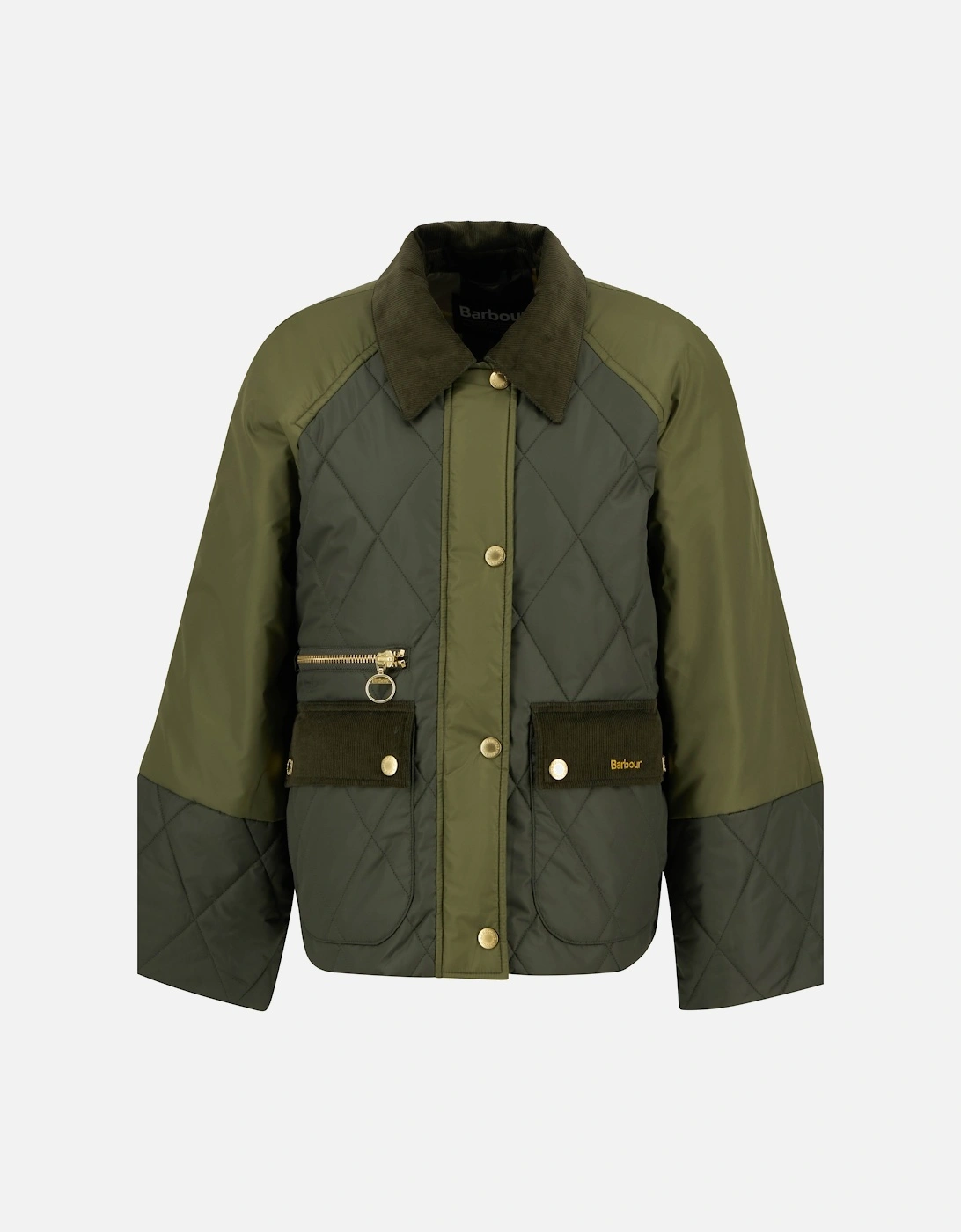 Martha Womens Quilted Jacket - Olive/Dark Moss/Ancient Tartan, 2 of 1