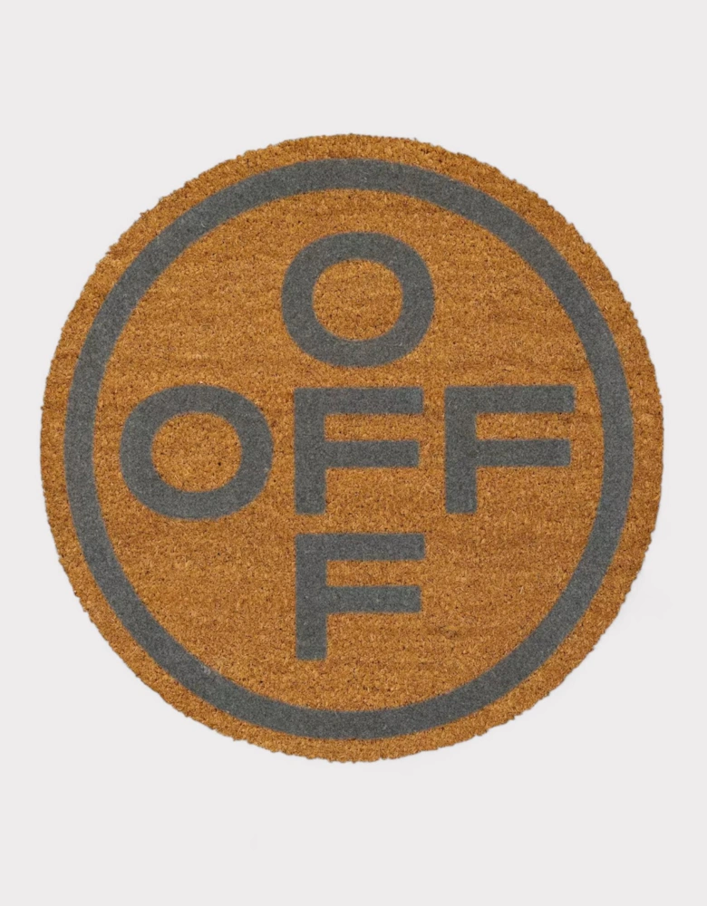 Off Circle Door Mat Brown