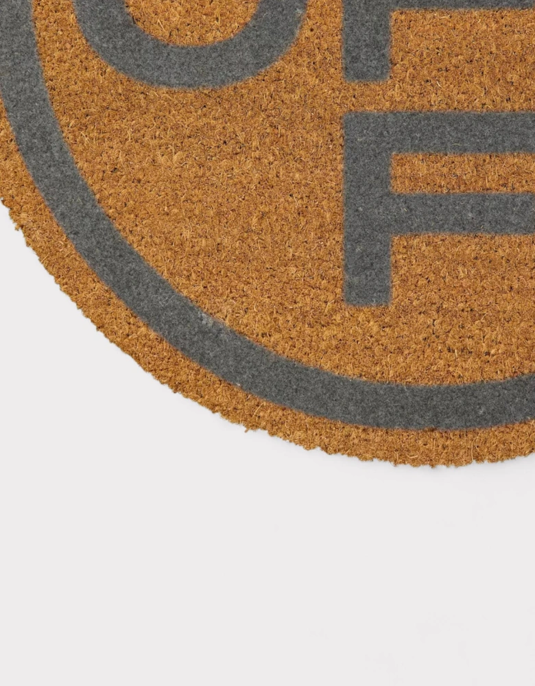Off Circle Door Mat Brown