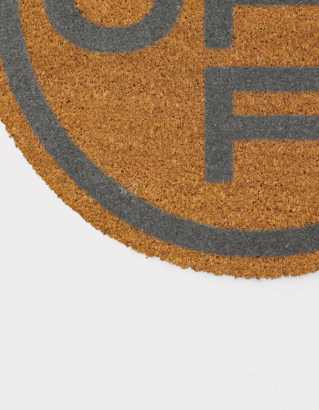 Off Circle Door Mat Brown
