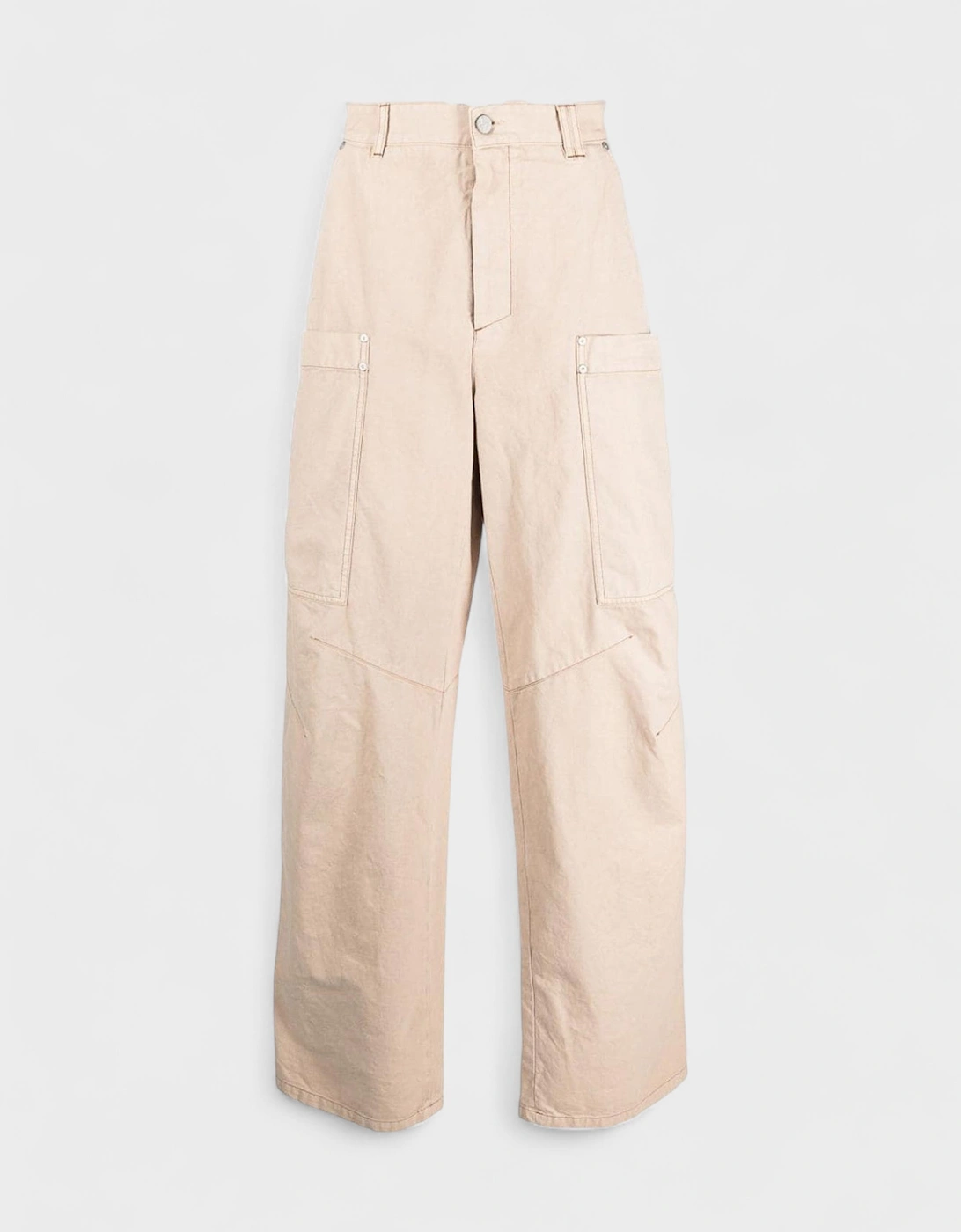 Wide Leg Cargo Trousers Beige, 5 of 4