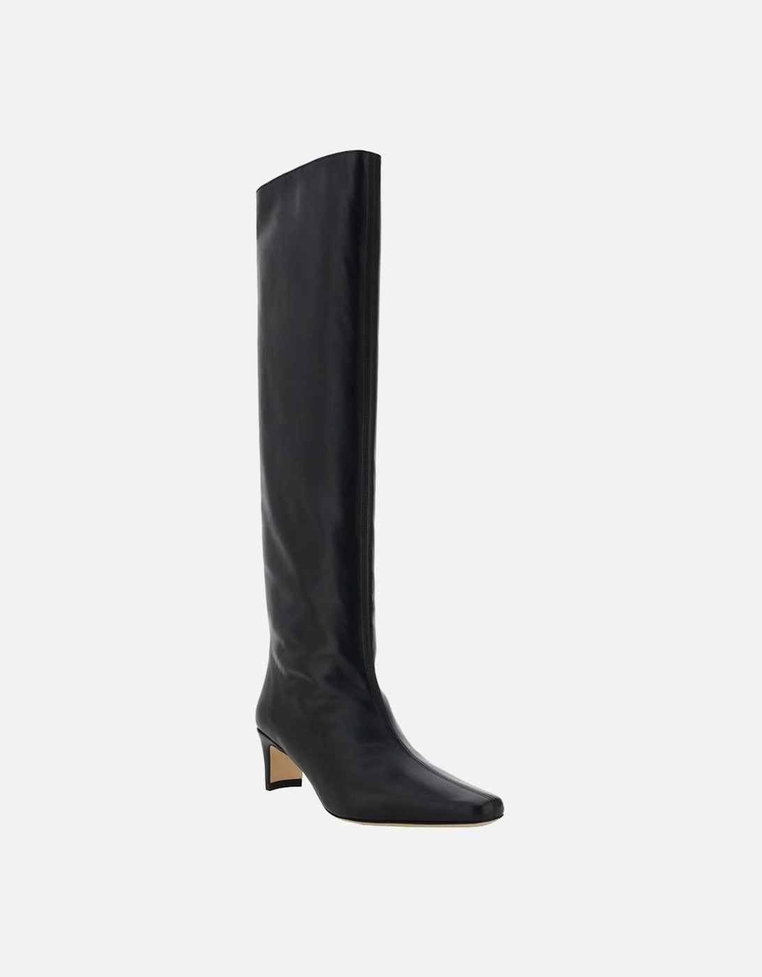 Leather Tote Bag with Gold-Tone Hardware Women - Black Boots