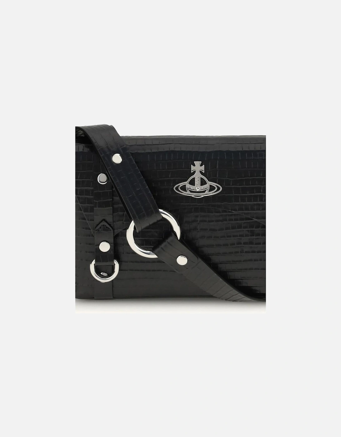 Leather Quilted Shoulder Bag with Chain Strap Women - Black