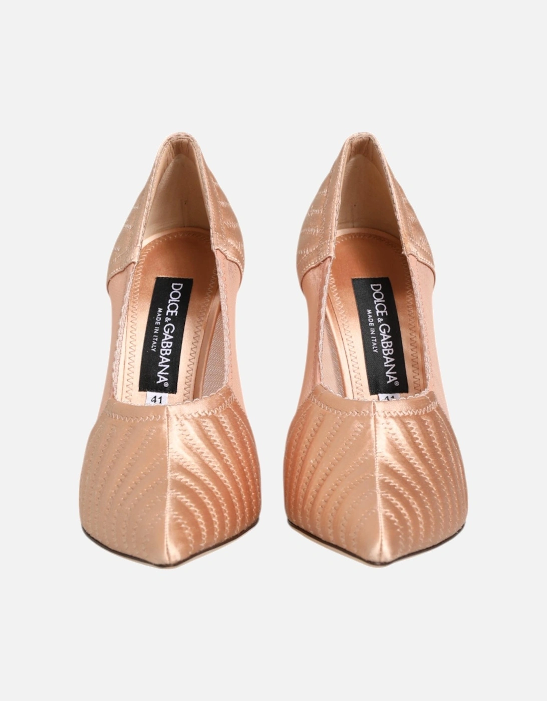 Leather High-Top Sneakers with Embossed Logo Women - Nude Pumps