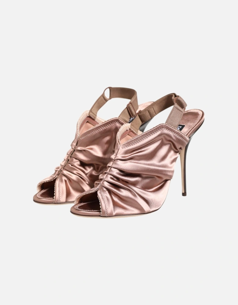 Leather Platform Ankle Boots with Chunky Heel Women - Bronze Sandals