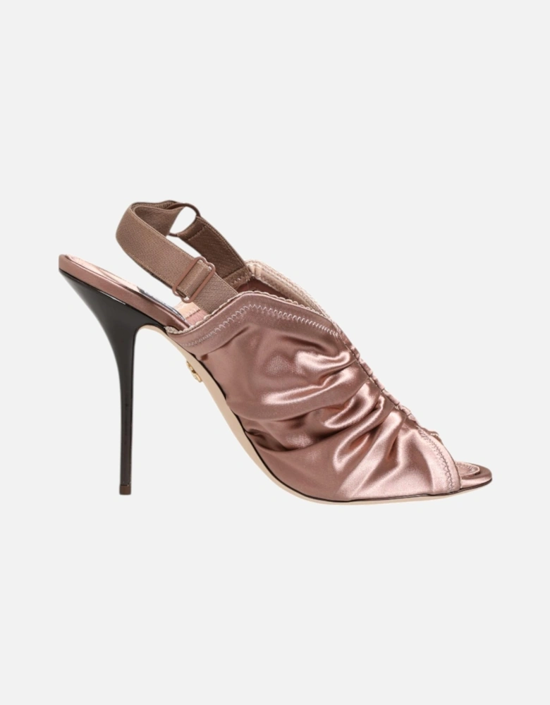 Leather Platform Ankle Boots with Chunky Heel Women - Bronze Sandals