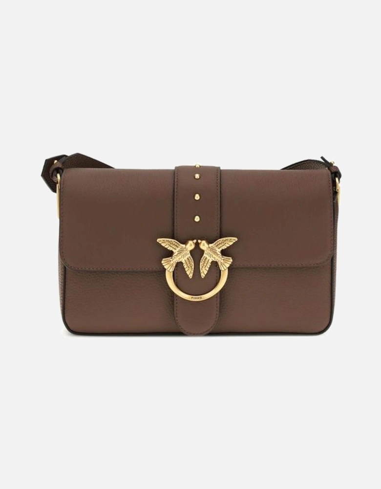 Quilted Leather Shoulder Bag with Chain Strap Women - Brown