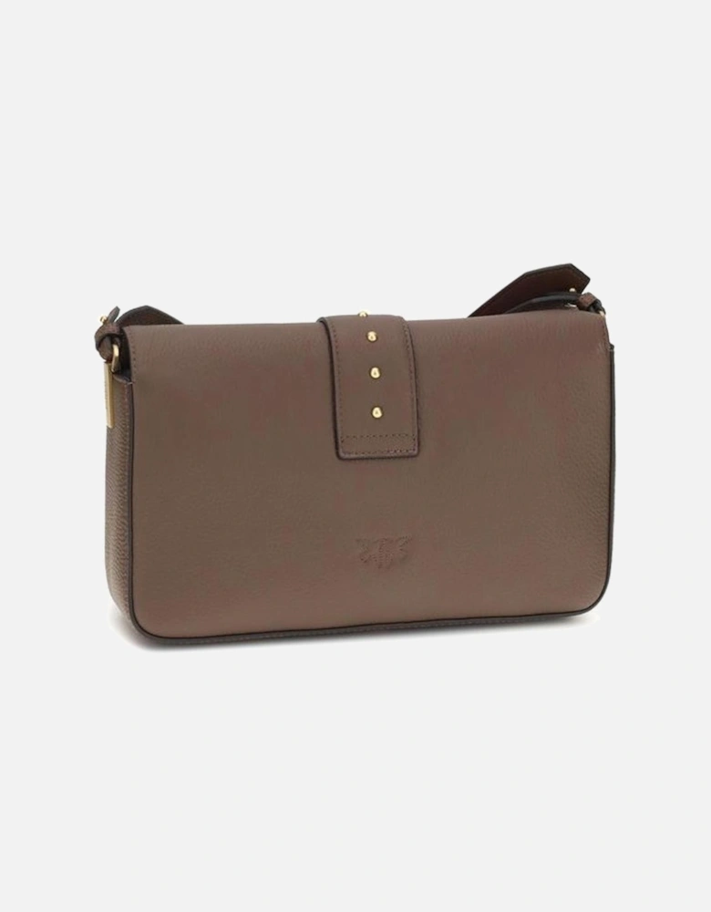 Quilted Leather Shoulder Bag with Chain Strap Women - Brown