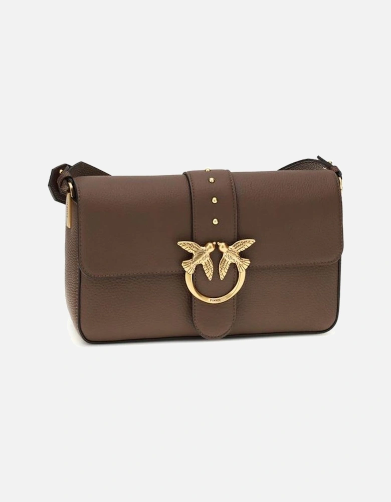 Quilted Leather Shoulder Bag with Chain Strap Women - Brown