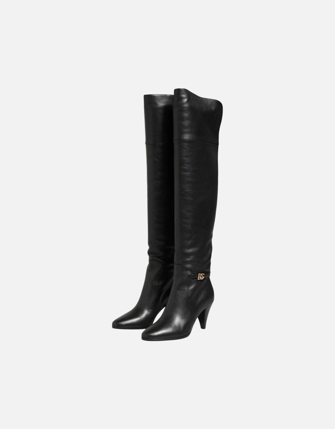 Leather Sneakers with Lace-Up Closure Women - Black Boots
