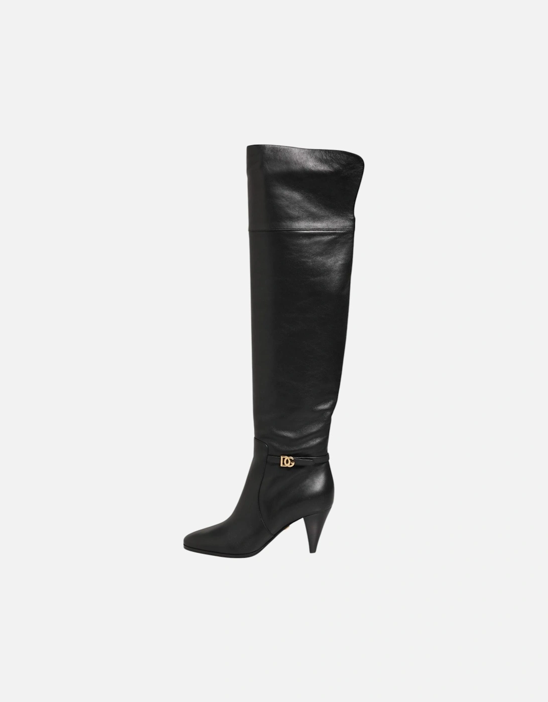 Leather Sneakers with Lace-Up Closure Women - Black Boots