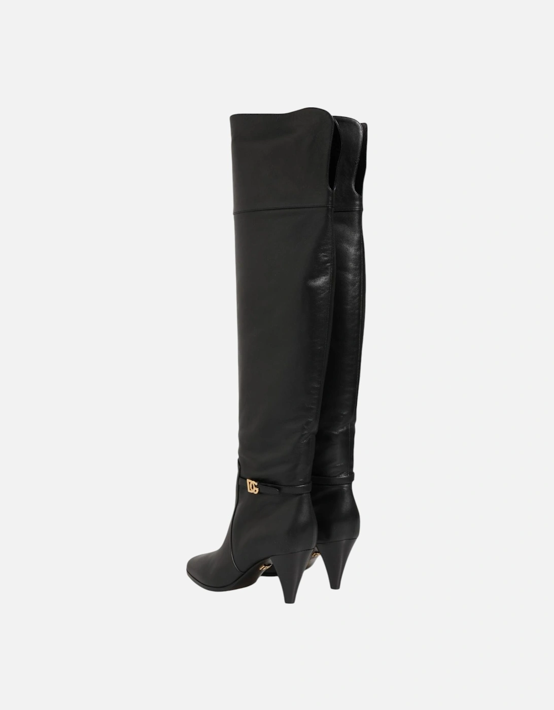 Leather Sneakers with Lace-Up Closure Women - Black Boots