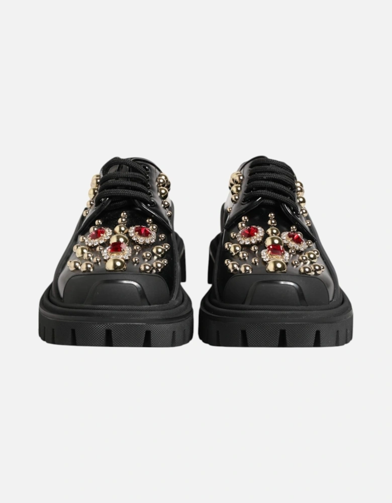 Leather High-Top Sneakers with Logo Detail Women - Black Pumps