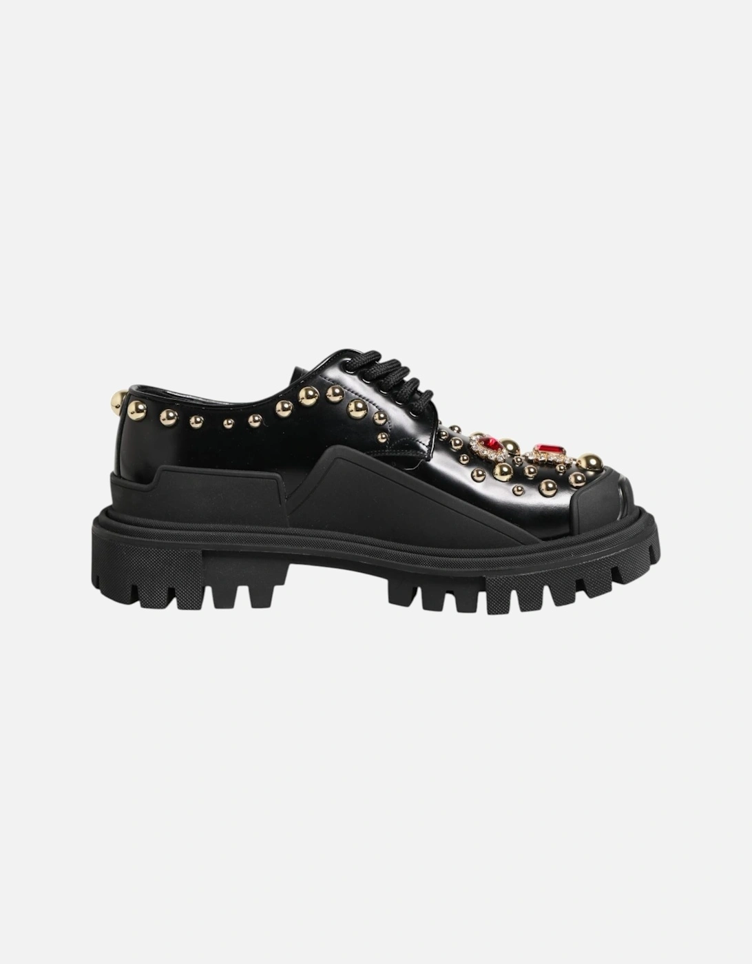 Leather High-Top Sneakers with Logo Detail Women - Black Pumps, 6 of 5