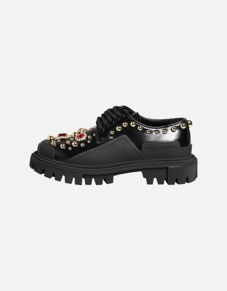Leather High-Top Sneakers with Logo Detail Women - Black Pumps
