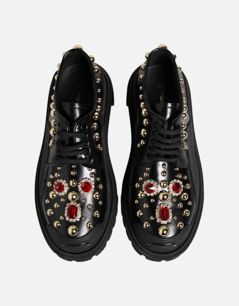 Leather High-Top Sneakers with Logo Detail Women - Black Pumps