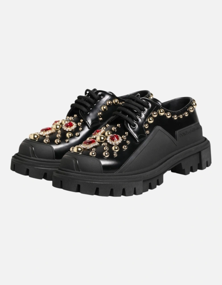 Leather High-Top Sneakers with Logo Detail Women - Black Pumps
