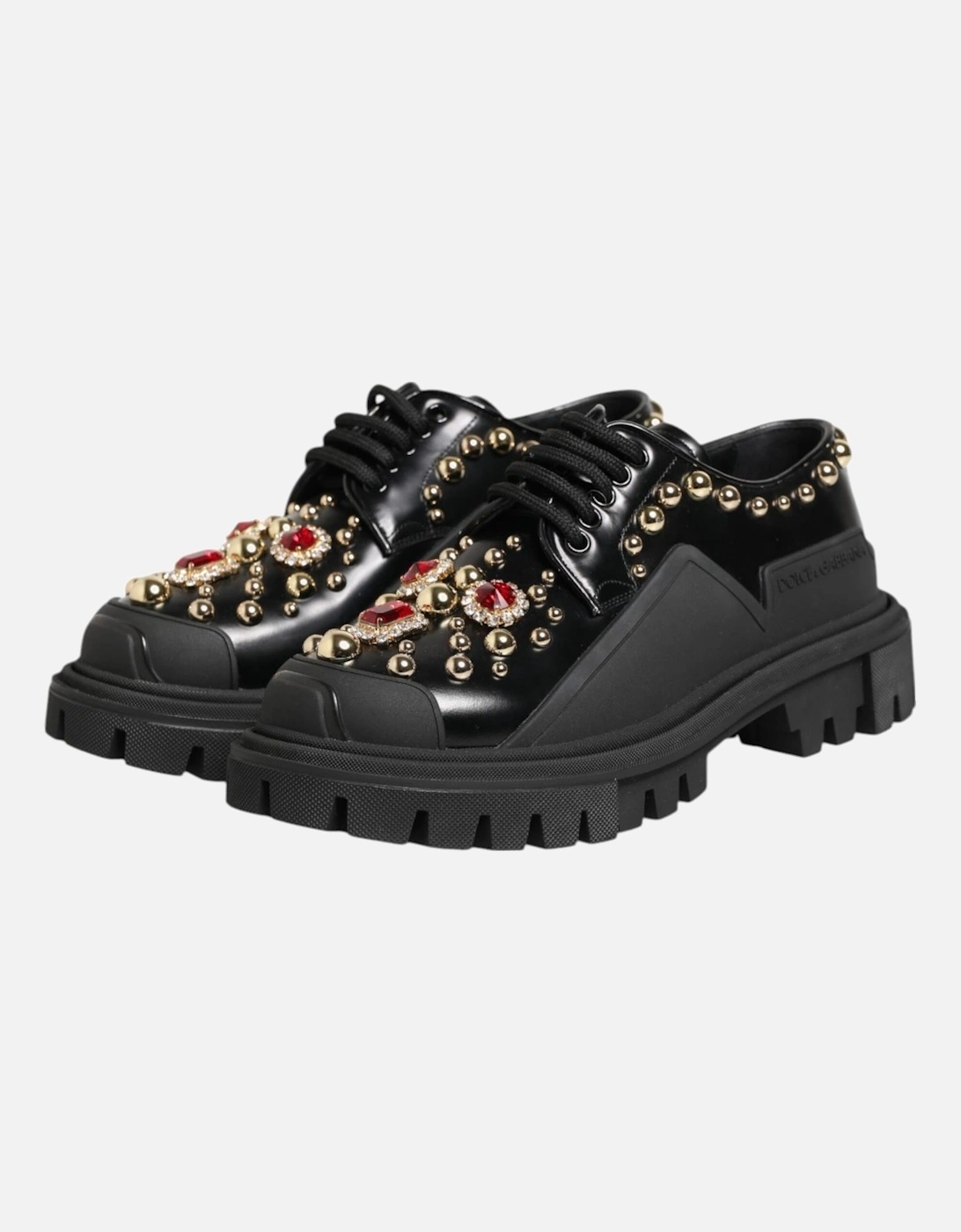Leather High-Top Sneakers with Logo Detail Women - Black Pumps