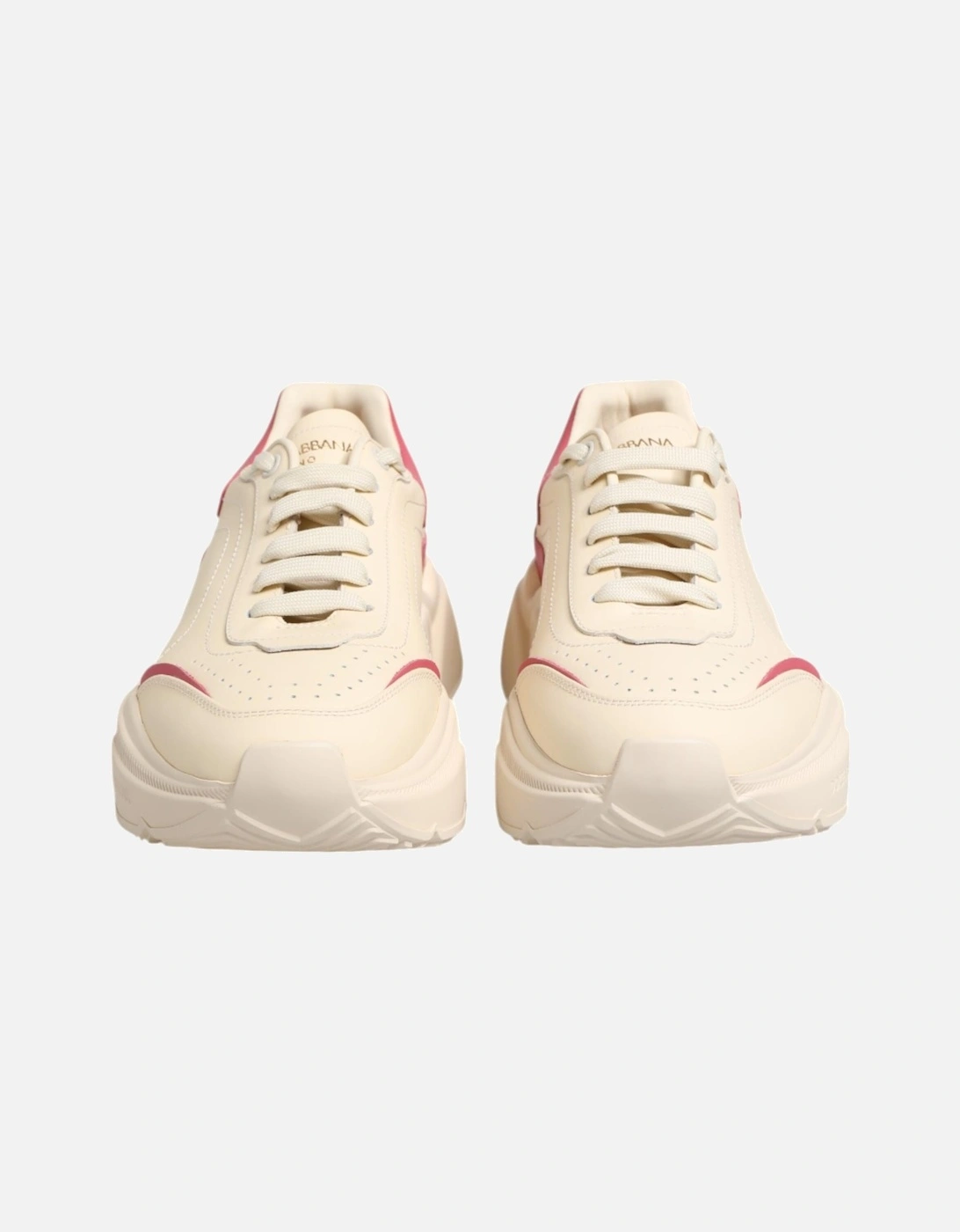 High-Waisted Wide Leg Trousers with Belt Women - Beige Sneakers