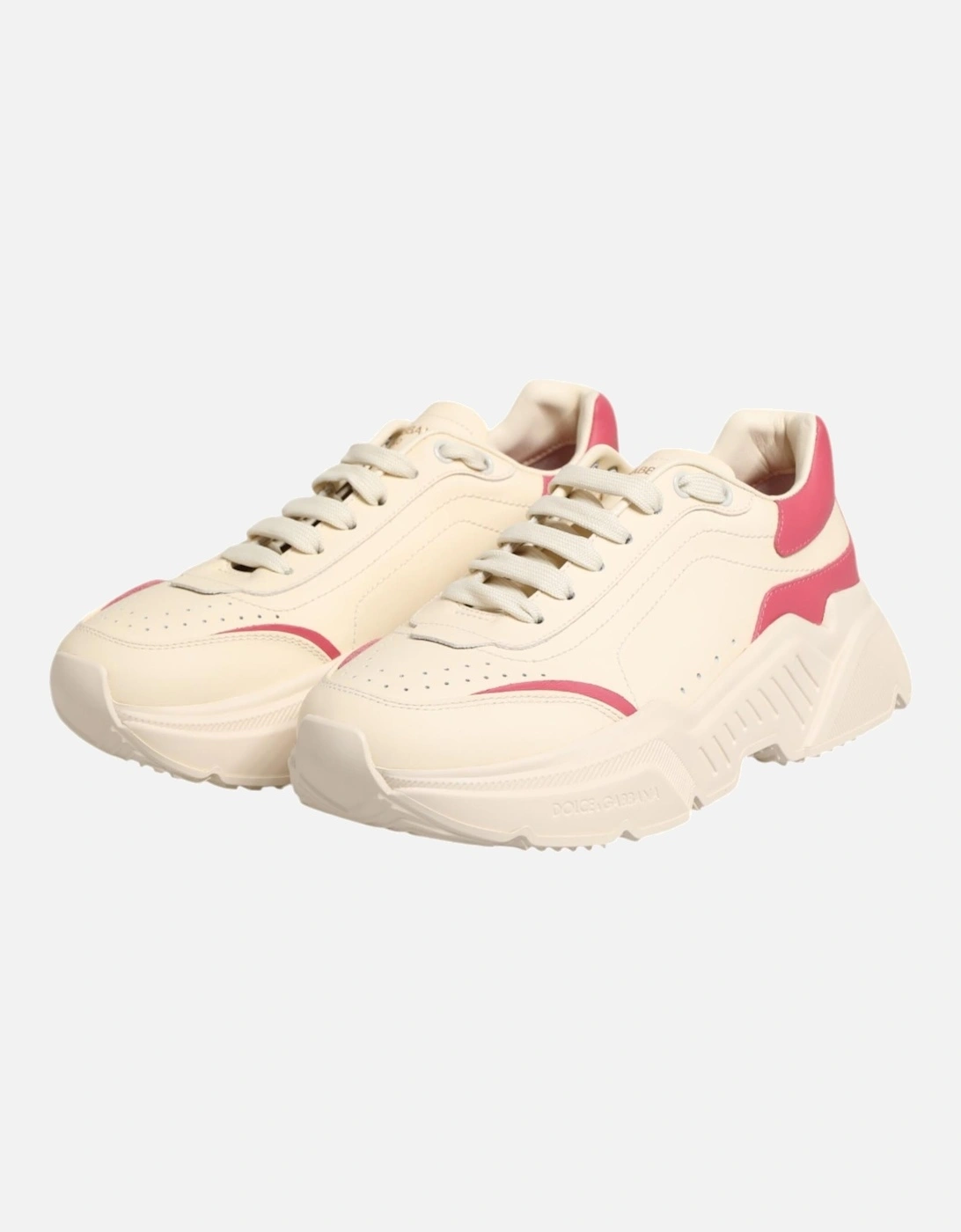 High-Waisted Wide Leg Trousers with Belt Women - Beige Sneakers
