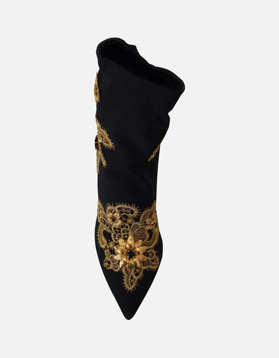 Leather Lace-Up Ankle Boots Women - Gold Black