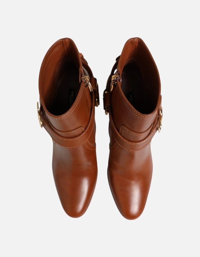 High-Waisted Cropped Wide-Leg Trousers Women - Brown Boots