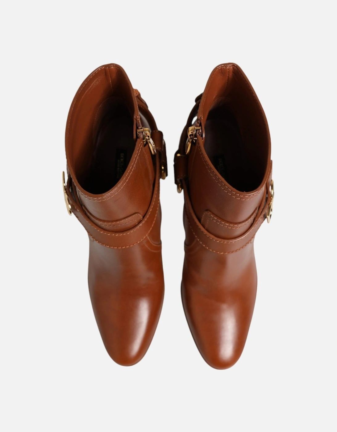 High-Waisted Cropped Wide-Leg Trousers Women - Brown Boots
