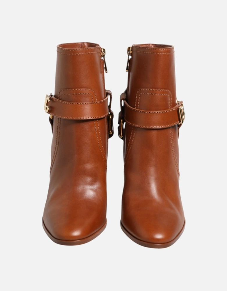 High-Waisted Cropped Wide-Leg Trousers Women - Brown Boots