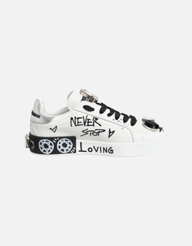 Leather Platform Ankle Boots with Block Heel Women - White Sneakers