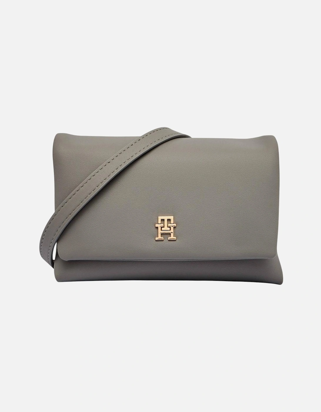 Button Fastening Shoulder Bag with Inside Pocket Women - Grey, 4 of 3