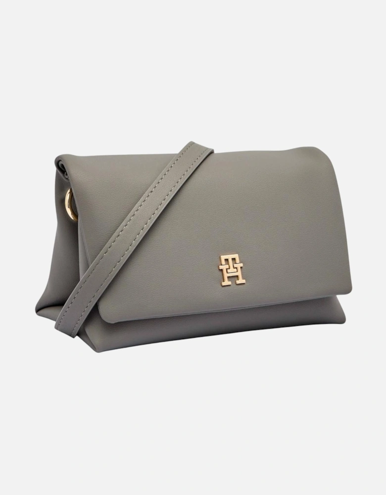 Button Fastening Shoulder Bag with Inside Pocket Women - Grey