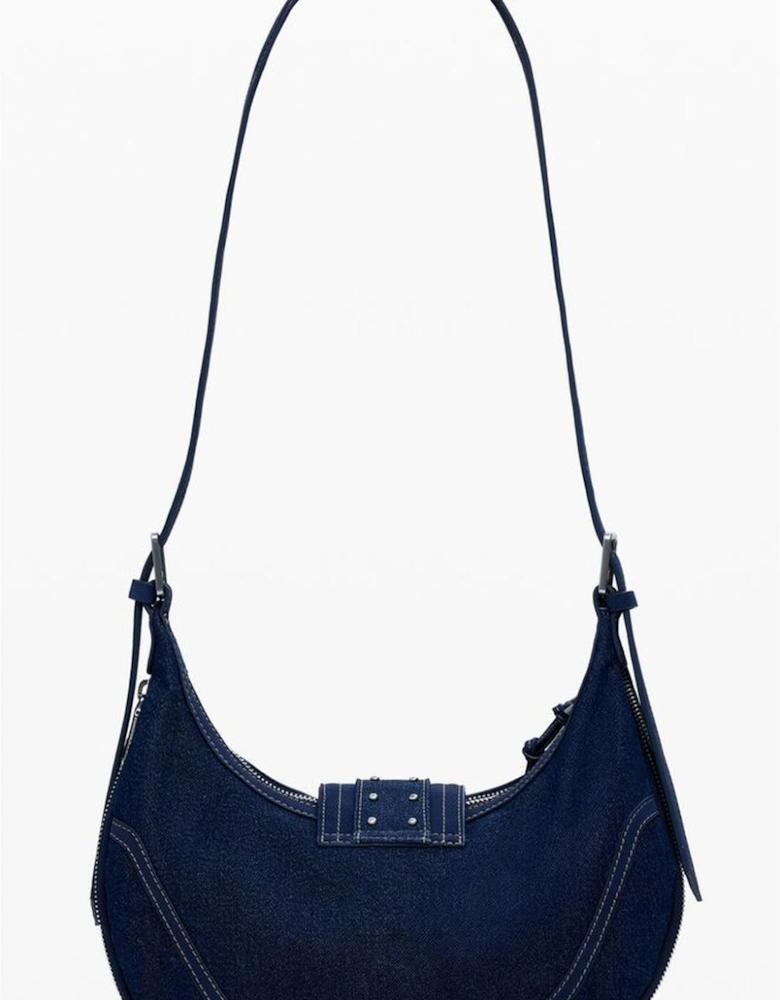 Leather Platform Ankle Boots with Buckle Detail Women - Blue Handbags