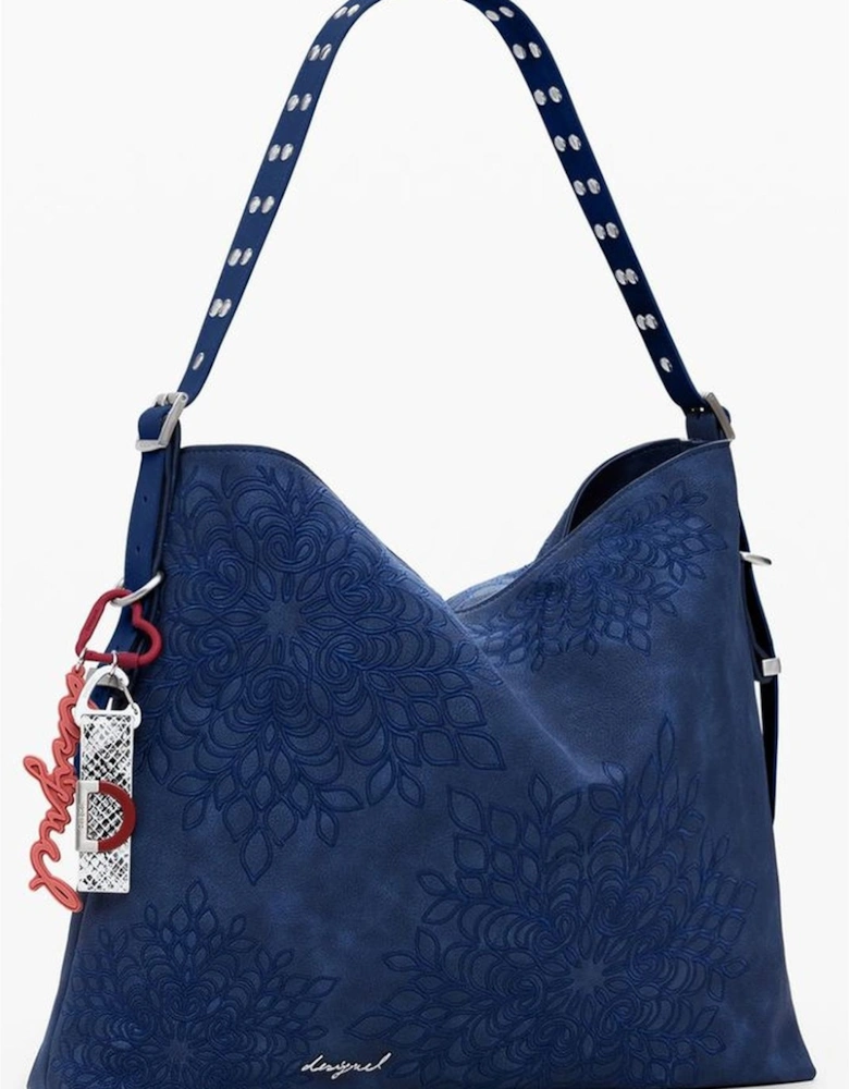Leather Platform Ankle Boots with Block Heel Women - Blue Handbags