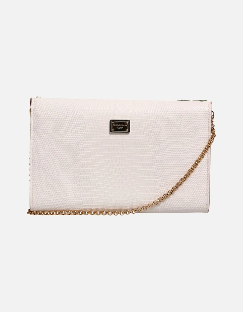Leather Biker Jacket with Zipper Detailing Women - White Crossbody