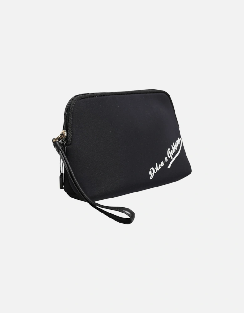 Leather Embossed Logo Crossbody Bag Women - Black Clutch Bags