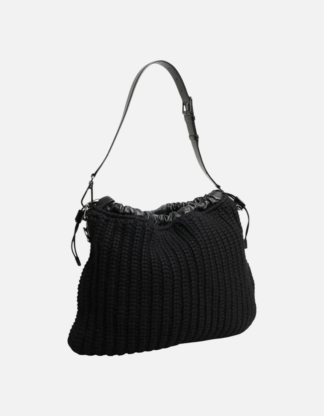 Leather Biker Jacket with Zipper Details Women - Black - Shoulder Bags