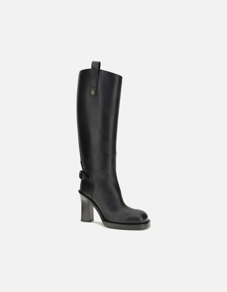 Cashmere Turtleneck Sweater with Ribbed Details Women - Black Boots