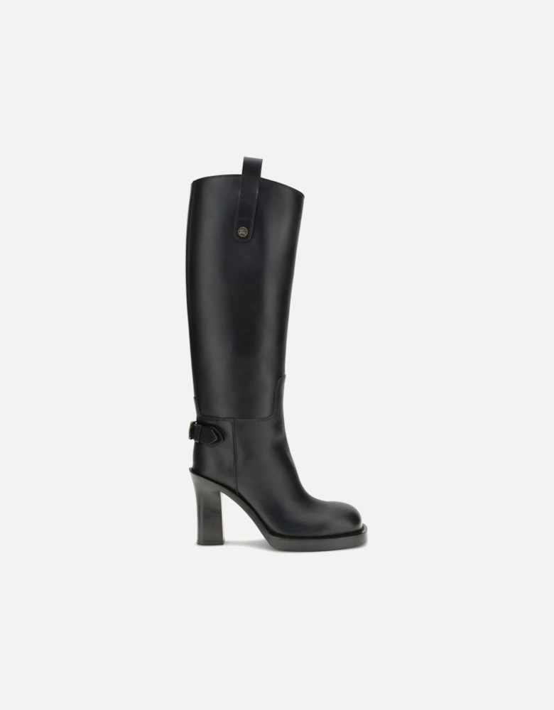 Cashmere Turtleneck Sweater with Ribbed Details Women - Black Boots