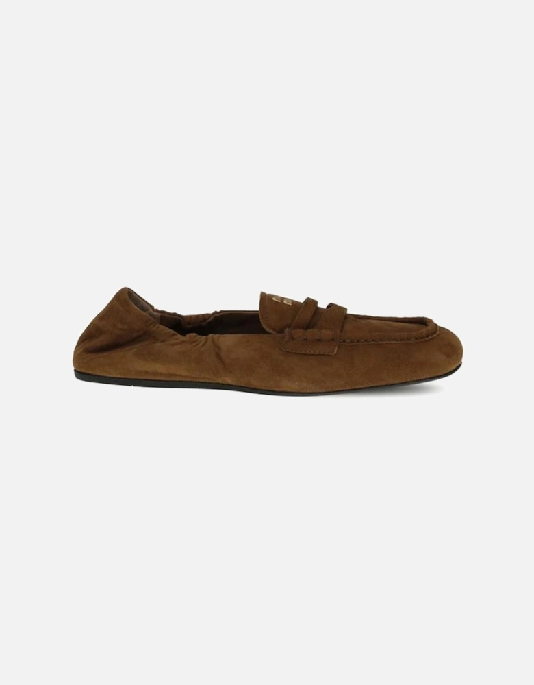Ruches Suede Leather Loafers with Horsebit Detailing Women - Brown