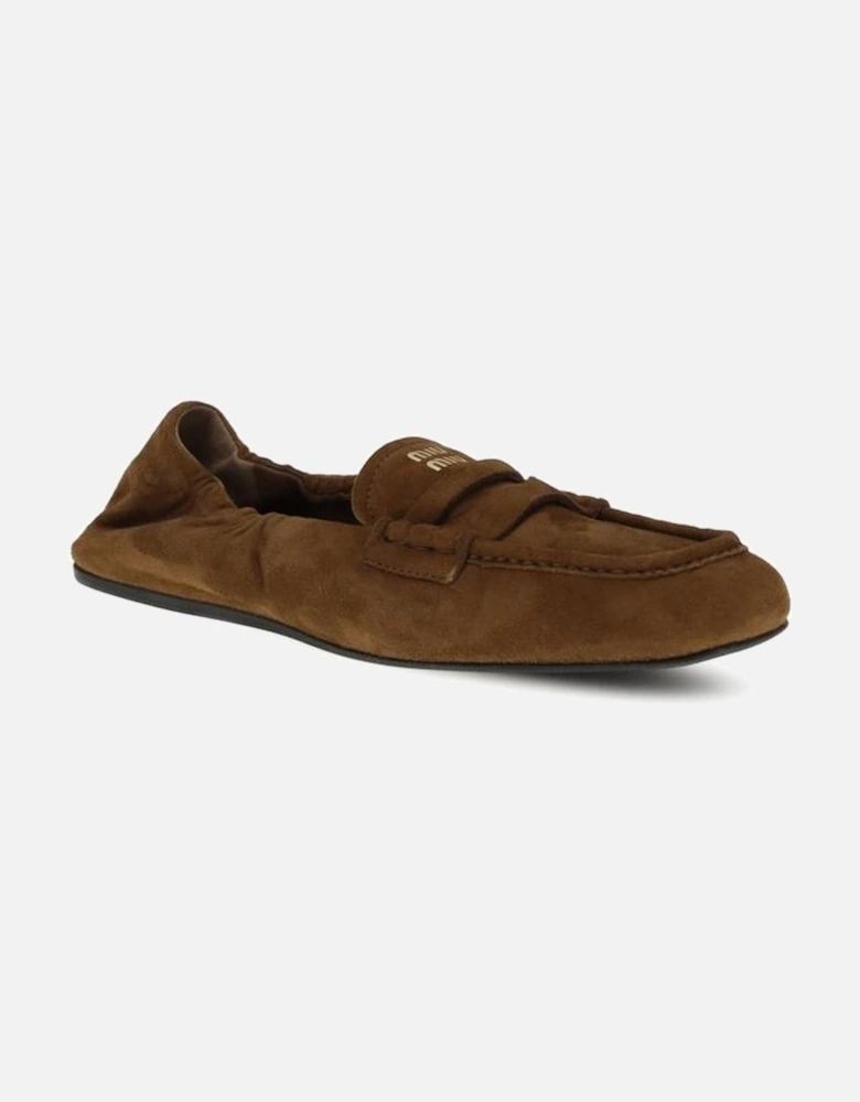 Ruches Suede Leather Loafers with Horsebit Detailing Women - Brown
