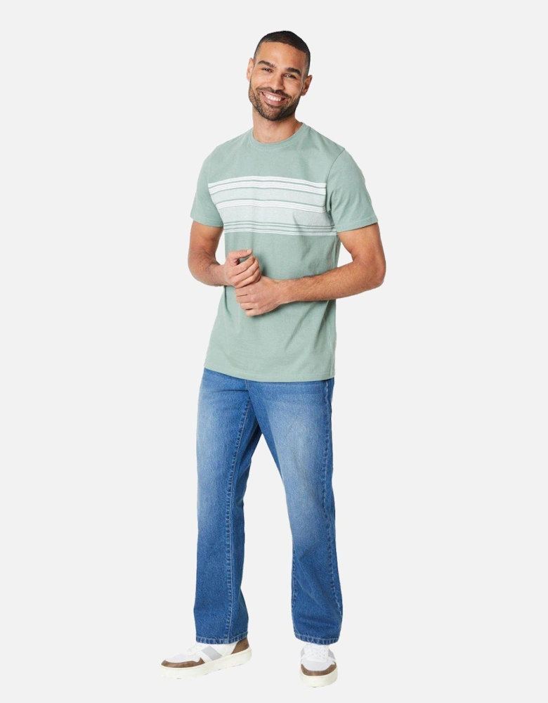Mens Chest Stripe Cotton T-Shirt
