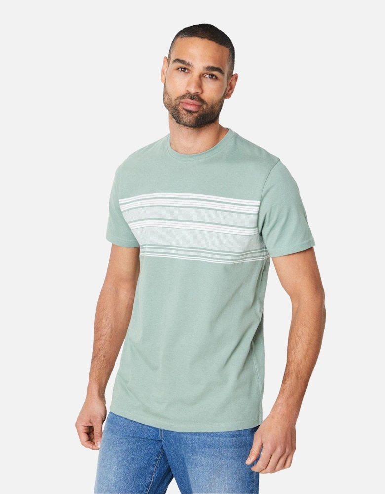 Mens Chest Stripe Cotton T-Shirt