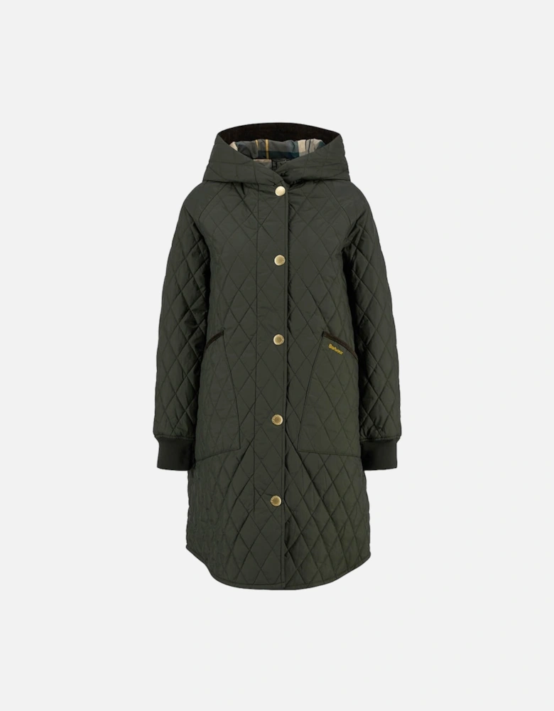 Hilary Womens Quilted Jacket - Olive/Ancient Tartan