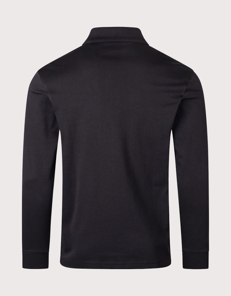 Piqué Interlock Long Sleeve Polo Shirt