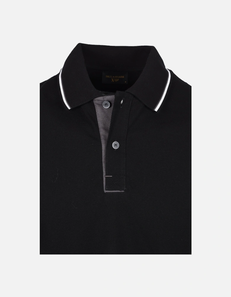Tipped Polo Shirt Black
