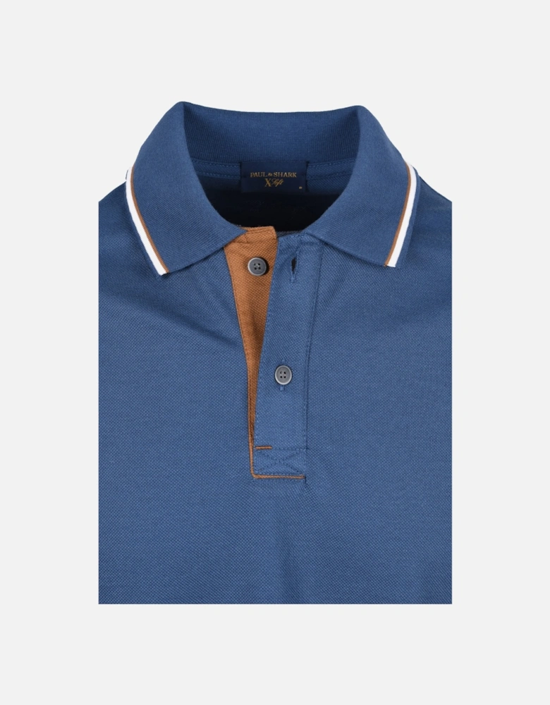 Tipped Polo Shirt Blue